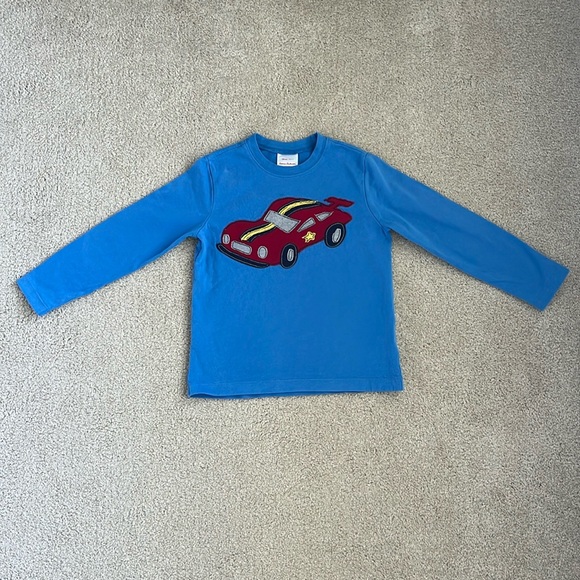 Hanna Andersson race car appliqué long sleeve tshirt, size 120 (6-7) - Picture 1 of 7